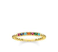 THOMAS SABO Bague boules pierres colorées argent plaqué or TR2323-488-7-56