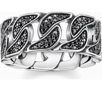 THOMAS SABO Bague "maillons avec pierres noires" argent cuivré