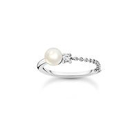 Thomas Sabo Bague perle avec pierre blanche argent Argent Sterling 925