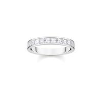 THOMAS SABO Bague Pierres Blanches Pavé Argent Sterling 925 Recyclé Zirconium Taille 58 TR2358-051-14-58, 58, Métal précieux