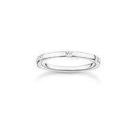THOMAS SABO Bague pour femme avec pierres blanches, 56, Argent sterling, Zircone cubique
