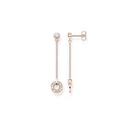 Thomas Sabo Boucle d'oreille cercle avec pierres blanches or rose Argent Sterling 925, Doré Or Rose 18 Carats