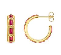 Thomas Sabo - Boucles d'oreilles créoles avec rubis taille octogone - Femme - Accessoires - Multicolore - Taille: ONE Size