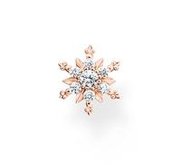 THOMAS SABO Boucles d'oreilles en forme de flocon de neige avec pierres blanches, taille unique, Argent sterling, Pas de gemme