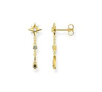 Thomas Sabo Boucles d'oreilles Royalty étoile pierres or Argent Sterling 925, Doré Or Jaune 18 Carats