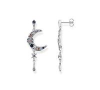 Thomas Sabo Boucles d'oreilles Royalty lune avec pierres argent Argent Sterling 925, Noirci