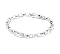 THOMAS SABO Bracelet à breloques avec lien Connect Link - Argent 925 recyclé - Combinable individuellement avec des breloques - Avec fermoir mousqueton et logo Charm Club, 17cm, Argent sterling, Pas