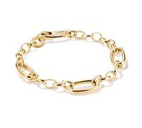 THOMAS SABO Bracelet à breloques avec trois maillons connect, plaqué or - Argent 925 recyclé, plaqué or 18 carats, 17cm, Or jaune, Pas de gemme