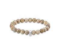 Thomas Sabo Bracelet avec perles de jaspe Daisy en argent 925 recyclé X0293-014-16-L17