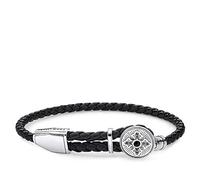 Thomas Sabo bracelet cuir Croix unisexe Argent sterling 925 noirci A1861-949-11-L25v