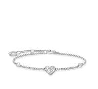 THOMAS SABO Bracelet cœur avec pierres en argent sterling 925 - Longueur : 16-19 cm, 16,00-19,00 cm, Argent sterling, Non applicable