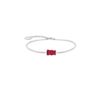 THOMAS SABO Bracelet de tennis en argent avec ours en or rouge - Bracelet à breloques avec accent de couleur et personnalité