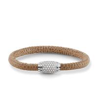 Thomas Sabo - Bracelet en Cuir Marron/Argent avec Accents en Zircone - Femme - Accessoires - Beige - Taille: ONE Size