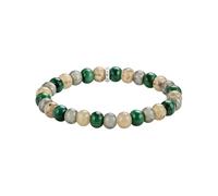 THOMAS SABO Bracelet en pierre précieuse de 9 mm, perles de jade, labradorite, jaspe crocodile avec bague en argent, noir, Mittelgroße, Argent sterling, Oxyde de zirconium