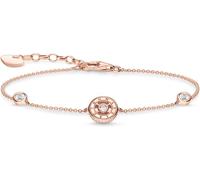 Thomas Sabo, Femme, Accessoires, Jaune, Taille: ONE Size Bracelet Cercles avec Pierres Blanches de Couleur Or Rose A1882-416-14-L19V