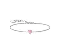THOMAS SABO A2157-051-9 Bracelet en argent sterling 925 avec cœur en oxyde de zirconium blanc, Eine Grösse, Argent sterling, Oxyde de zirconium