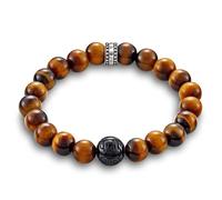 Thomas Sabo bracelet homme perles œil de tigre blanc 19 cm - livré en écrin avec certificat