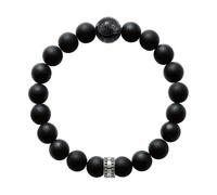 Thomas Sabo Bracelet mixte Argent 925 avec obsidienne noire - 17,5 cm
