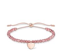 Thomas Sabo Bracelet rose perles cœur or rose Argent Sterling 925, Nylon, Doré Or Rose 18 Carats