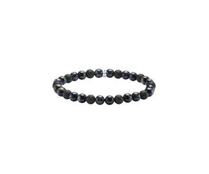 THOMAS SABO Bracelet talisman avec perles œil de tigre et obsidienne - Bracelet de force avec signification et bande élastique