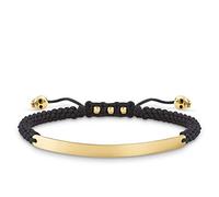Thomas Sabo bracelet tête de mort noire bracelet "tête de mort or" Argent Sterling 925 ; Plaqué Or Jaune 18 Carats, Nylon