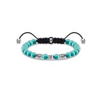 Thomas Sabo Bracelet tête de mort turquoise Argent Sterling 925, Noirci, Nylon