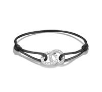 Thomas Sabo Bracelet textile Together noir avec zircone, 14-24 cm
