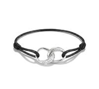 Thomas Sabo Bracelet textile Together noir avec zirconia blanche Argent Sterling Recyclé, Textile