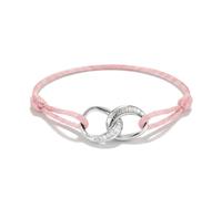 Thomas Sabo Bracelet textile Together rose avec zirconia blanche Argent Sterling Recyclé, Textile