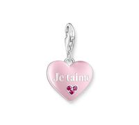 Thomas Sabo Breloque Charm en argent cœur rose je t’aime Argent Sterling 925, Émail À Froid