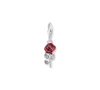 Thomas Sabo 2 Breloque Charm en Argent, Rose Rouge Argent Sterling 925, Noirci, Émail À Froid 2076-664-10