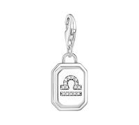 Thomas Sabo Breloque Charm signe du zodiaque Balance en argent, ornée de pierres blanches Argent Sterling 925, Noirci