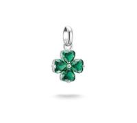 THOMAS SABO Connect Charm CC1326-699-6 Pendentif trèfle en argent sterling 925 avec pierres vertes