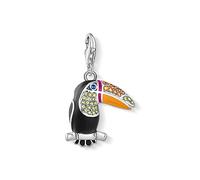 THOMAS SABO Breloque en forme de toucan coloré en argent sterling 925 légèrement noirci - Dimensions : 29 x 18 mm - 1727-691-7, taille unique, Argent sterling, Zircone cubique