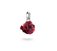 THOMAS SABO Breloque fleur de rose rouge - Connect Charm en argent 925 recyclé avec émail rouge