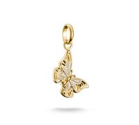 Thomas Sabo Charm Club Connect CC1265-427-14 Pendentif en forme de papillon Plaqué or 18 carats Argent 925 recyclé Émail froid