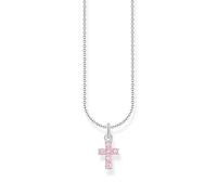 THOMAS SABO Chaîne avec pendentif croix rose en argent sterling 925 KE2226-051-9, taille unique, Argent sterling, Zircone cubique