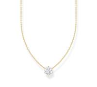THOMAS SABO Chaîne avec pendentif en zircone blanche en argent plaqué or KE2210-414-14, taille unique, Argent sterling, Zircone cubique