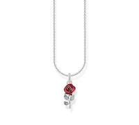 THOMAS SABO Chaîne avec pendentif rose rouge en argent sterling 925 KE2219-664-10, taille unique, Argent sterling, Pas de gemme