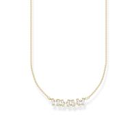 Thomas Sabo Chaîne blanche pierres or Argent Sterling 925, Doré Or Jaune 18 Carats