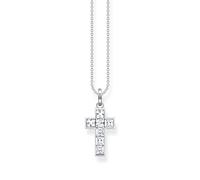 Thomas Sabo Chaîne Croix avec Pierres Blanches Argent Argent Sterling 925