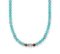 Thomas Sabo Chaîne Éléments Turquoise et Oeil-de-Tigre Argent Sterling 925, Noirci