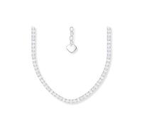 THOMAS SABO Chaîne en argent avec pierres blanches - Élégant collier en argent 925 avec un design étincelant