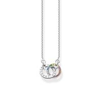 Thomas Sabo Chaîne et anneaux « Together », argent noirci et gemmes multicolores Argent Sterling 925, Noirci