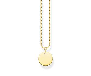 Thomas Sabo Chaîne médaille Or Argent Sterling 925, Doré Or Jaune 18 Carats