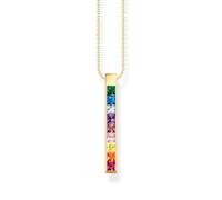 Thomas Sabo Chaîne pierres colorées or Argent Sterling 925, Doré Or Jaune 18 Carats