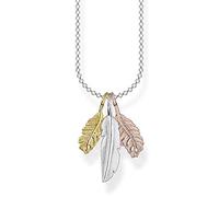 Thomas Sabo Chaîne plume Argent Sterling 925, Plaqué Or Jaune 750