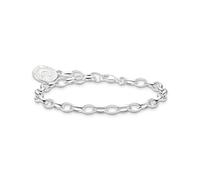 Thomas Sabo Charm Club Bracelet original - Bracelet classique en argent 925 pour breloques originales, 17 cm, Argent sterling, No Gemstone