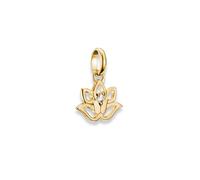 Thomas Sabo Charm Club Connect CC1204-414-14 Pendentif en forme de fleur de lotus avec pierre Plaqué or 18 carats Argent 925 recyclé
