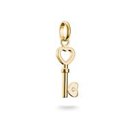 Thomas Sabo Charm Club Connect CC1241-414-14 Pendentif en forme de clé d'amour Plaqué or 18 carats Argent 925 recyclé